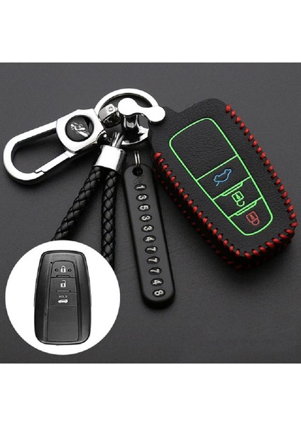 F-Kırmızı Toyota Camry Chr Prius Corolla Rav4 Prado Aksesuarları Için Lüminesans Deri Araba Akıllı Anahtar Kılıfı Koruyucu Kılıf Tutucu (Yurt Dışından) fiyatları