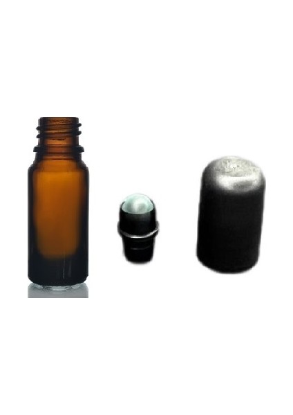 5 ml Kahverengi Cam Şişe Roll-On Şişe, Bilye Başlıklı Şişe,24 Adet