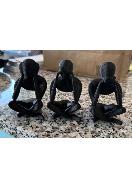 3'lü Set Meditasyon Modern Biblo Masa Üstü Biblo, Görmedim Duymadım Bilmiyorum Hean Speak See