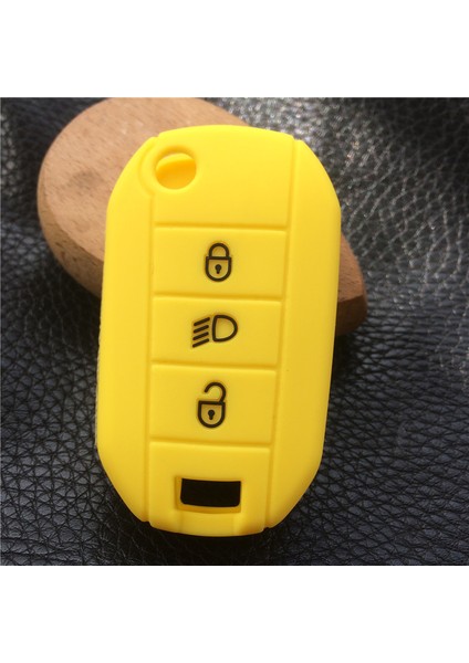 Sarı Citroen C4L Cactus Xsara Peugeot Rcz Anahtar Için Silikon Araba Anahtar Kılıfı Kabuk Kapak (Yurt Dışından)