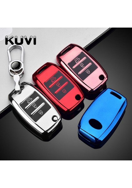 Mavi Yüksek Kaliteli Araç Tpu Anahtar Kılıfı Kapak Kia Rio 3 K2 Ceed Cerato K3 Sportage Anto K5 Optima Sorento Forte Stinger (Yurt Dışından) modelleri
