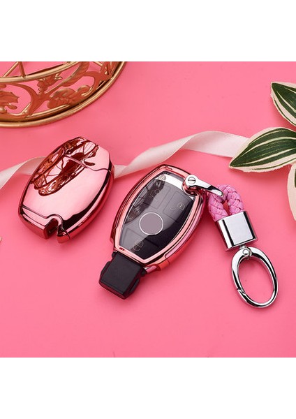 Anahtarlık ile Pembe Mercedes Benz A B R G Sınıfı Için Yüksek Kaliteli Pc+Tpu Anahtarlık Kılıfı - Anahtarlık Koruyucu Kabuk Tutucu W204 W251 W463 W176 Için (Yurt Dışından)