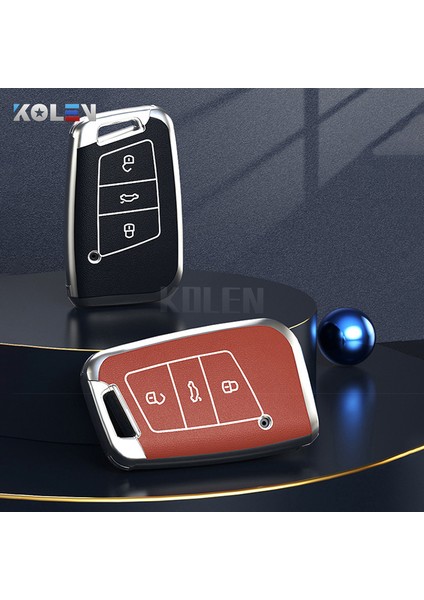Anahtarlık Mavi Vw Volkswagen Passat B8 Magotan Golf Skoda Kodiaq Superb A7 Için Tpu Deri Araba Anahtarlık Kılıfı Kapak Koruyucu Fob Aksesuarları (Yurt Dışından) fiyatları