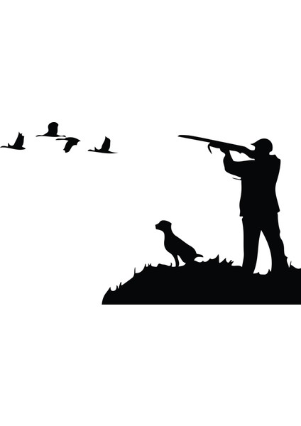 Avcı Duvar Sticker Avcı Sticker Ördek Avı Araba Sticker