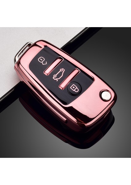 Pembe Audi A3 8p A4 B7 B8 B5 B9 B6 A1 A5 Q7 Q5 A6 4f Tt Q3 S3 A7 An 8V 8l Rs3 Için Yumuşak Tpu Araba Anahtar Kılıfı Kapak Case (Yurt Dışından)