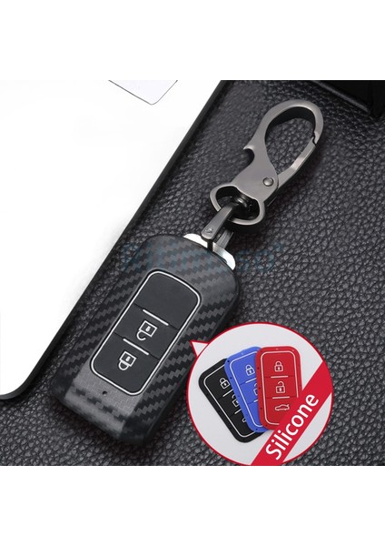 2 Düğme Kabuk Mitsubishi Outlander 3 Lancer 10 L200 Asx Colt Pajero Spor Eclipse Cross Için Karbon Fiber Abs Araç Anahtar Kılıfı Kapaklı Anahtarlık ile (Yurt Dışından) fiyatları