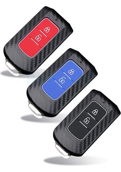 2 Düğme Kabuk Mitsubishi Outlander 3 Lancer 10 L200 Asx Colt Pajero Spor Eclipse Cross Için Karbon Fiber Abs Araç Anahtar Kılıfı Kapaklı Anahtarlık ile (Yurt Dışından) indirimleri