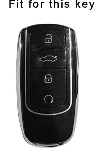 Gümüş Kasa Chery Tiggo 8 Pro Tiggo 8plus Yeni 5 Plus 7pro Anahtar Kılıfı Için Tpu Deri Araba Akıllı 4 Düğme Kılıf Kapak Kabuk Çanta Anahtarlık Koruyucu (Yurt Dışından)