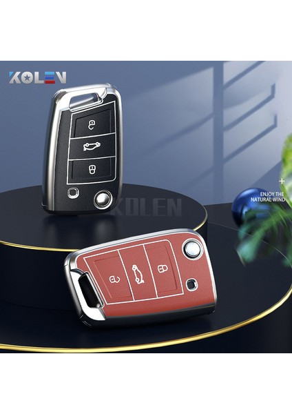 Metal Anahtarlık Vw Volkswagen Golf 7 Mk7 Tiguan Mk2 Seat Ibiza Leon Fr 2 Ateca Altea Skoda Octavia A7 Için Tpu Deri Araba Anahtar Kılıfı Kapak (Yurt Dışından) fiyatları