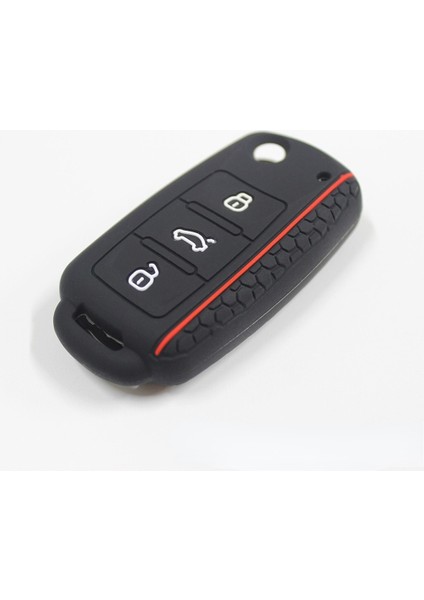 Siyah Vw Golf Bora Jetta Polo Mk4 Mk6 Bora Passat B5 B6 Süperb Tiguan Beetle Için 3 Düğmeli Silikon Araç Anahtar Kılıfı - E-Ticaret Başlığı (Yurt Dışından) fırsatları