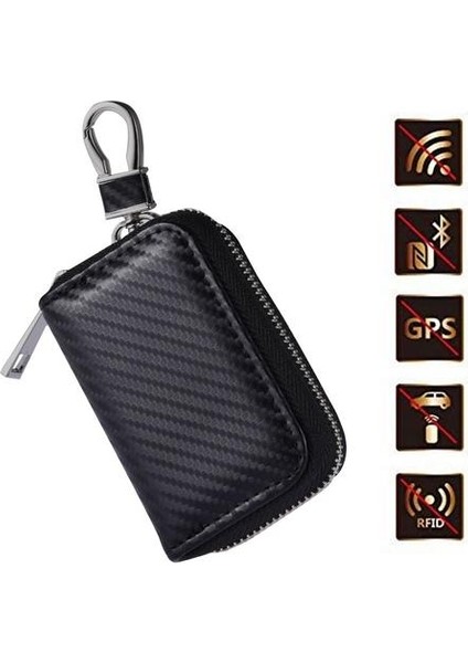 10X6.5 cm Araba Anahtarı Sinyal Engelleyici Faraday Çantası - Sinyal Engelleme Çantası Kalkanlı Kılıf Cüzdan Case I D Kartı Için (Yurt Dışından)