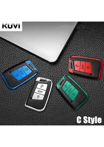B Stili Kırmızı Vw Volkswagen Polo Tiguan Passat Golf Mk Jetta Skoda Kodiaq Superb Octavia Seat Için Deri Tpu Araba Anahtarlık Kılıfı Kapağı Promosyon (Yurt Dışından) indirimleri