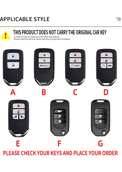 Akıllı D Honda Civic Cr-V Hr-V Accord Jade Jazz City Pilot Crider Odyssey Anahtarlık ile Uyumlu Çinko Alaşımlı Araba Anahtarlık Kılıfı (Yurt Dışından) indirimleri