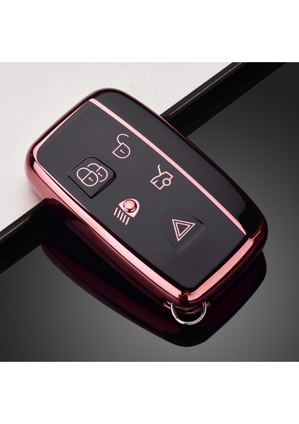 Pembe Land Rover Range Rover Sport Evoque Freelander Jaguar Xf Xj Xe Xjl Xf Için Yumuşak Tpu Araç Uzaktan Kumanda Anahtar Kılıfı Kapak Tutucu Kabuk Fob (Yurt Dışından)