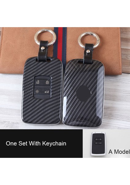 Bir Model Bir Set Renault Anahtar Kılıfı Karbon Fiber Taklit Sert Anahtar Kılıfı Zincir Renault Kadjar Megane Koleos Qm5 Qm6 Için (Yurt Dışından)