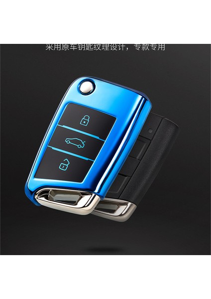 Mavi Anahtarlık Volkswagen Vw Golf 7 Mk7 Seat Ibiza Leon Fr 2 Altea Aztec Skoda Octavia Için Yeni Yumuşak Tpu Araba Anahtar Kılıfı Kapak - Aşınmaya Dayanıklı (Yurt Dışından) fiyatları