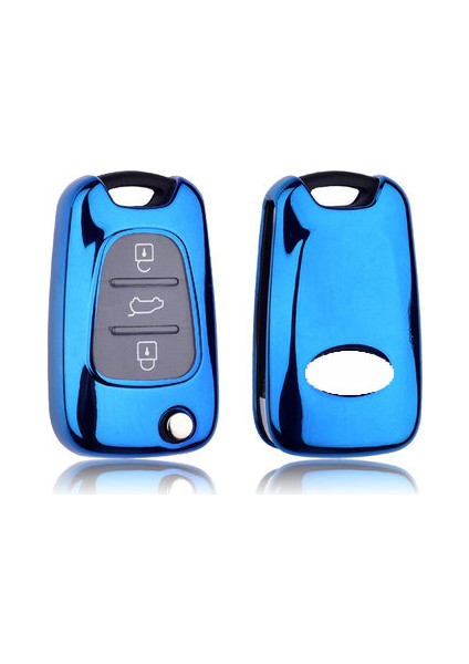 B-Tarzı-Mavi Yeni Karbon Fiber Tpu Araç Anahtarı Kılıfı Kia Ceed Picanto Sportage Için Hyundai X35 Araç Anahtarı Kılıfı Akıllı Tutucu Kapak Anahtarlık (Yurt Dışından)