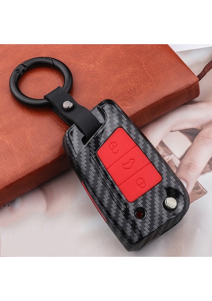 Siyah Anahtarlık Volkswagen Vw Golf7 Mk7 Seat Ibiza Leon Fr 2 Altea Aztec Skoda Octavia Için Silikon Karbon Fiber Abs Mat Araç Anahtar Kılıfı Kapak Case (Yurt Dışından)