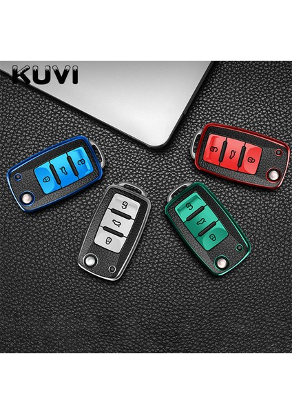 Yeşil-Anahtarlık Volkswagen Için Deri + Tpu Araba Anahtar Kılıfı Kılıfı Vw Polo Tiguan Passat B5 B6 B7 Golf Eos Scirocco Jetta Mk6 Octavia Aksesuarları (Yurt Dışından) fiyatları