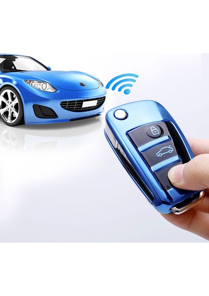 Mavi Anahtar Kutusu Audi A3 A4 A5 A6 A7 Q3 Q5 S6 B6 B7 Bv 8l Tt Rs Araba Kabuk Fob Koruyucu Aksesuarlar Için Tpu Katlanabilir Anahtar Kılıfı Çanta Kapak (Yurt Dışından)