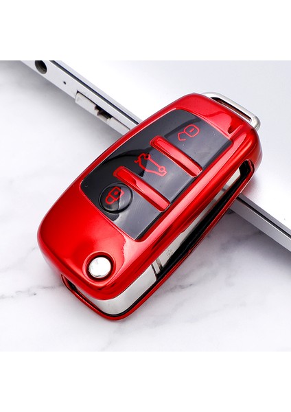 Mavi Anahtar Kutusu Audi A3 A4 A5 A6 A7 Q3 Q5 S6 B6 B7 Bv 8l Tt Rs Araba Kabuk Fob Koruyucu Aksesuarlar Için Tpu Katlanabilir Anahtar Kılıfı Çanta Kapak (Yurt Dışından)