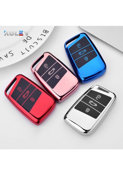 Sadece Mavi Kılıf Yeni Yumuşak Tpu Araç Uzaktan Kumanda Anahtar Kılıfı Kapak Tutucu Kabuk Fob Volkswagen Vw Magotan Passat B8 Golf Skoda Superb A7 Aksesuarları Için (Yurt Dışından) fırsatları