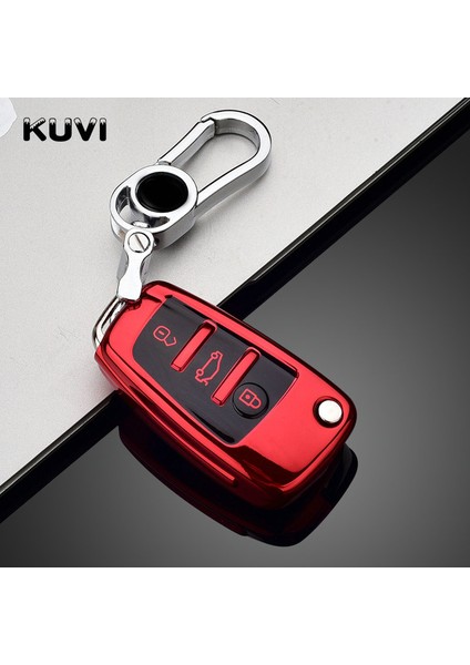 Kırmızı Anahtarlık Audi A3 8p A4 B7 B8 B5 B9 B6 A1 A5 Q7 Q5 A6 4f Tt Q3 S3 A7 An 8V 8l Rs3 Için Yumuşak Tpu Araba Anahtar Kılıfı Kapak Case (Yurt Dışından)