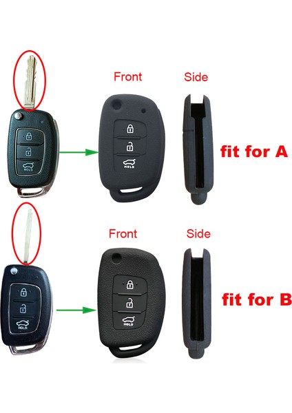 C Tipi Mavi Hyundai Solaris Accent IX25 Creta Elantra IX35 Tucso Verna I10 I20 I40 Anahtarlık Araba Aksesuarları Key Case (Yurt Dışından)