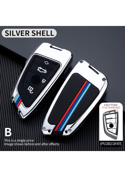 4btns Gümüş Bmw X1 X3 X4 X5 F15 X6 F16 Geries G11 F48 F G Için Çinko Alaşım Araba Anahtar Kılıfı Kapak Kabuk Koruyucu (Yurt Dışından)