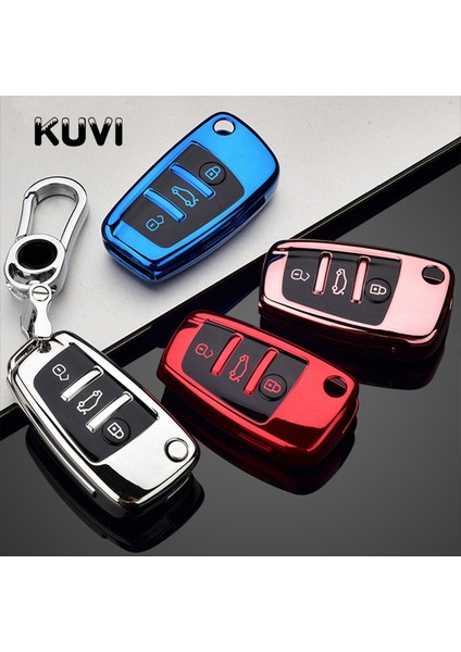 Gümüş Rengi Audi A3 8p A4 B7 B8 B5 B9 B6 A1 A5 Q7 Q5 A6 4f Tt Q3 S3 A7 An 8V 8l Rs3 Için Yumuşak Tpu Araba Anahtar Kılıfı Kapak Case (Yurt Dışından)