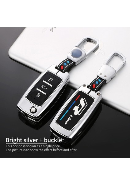 Gri Tek Zincir Vw Volkswagen Polo Tiguan Passat B5 B6 B7 Golf K6 Jetta Lavida Skoda Octavia Için Çinko Alaşım Araba Anahtarı Kılıfı Kapak (Yurt Dışından) fırsatları