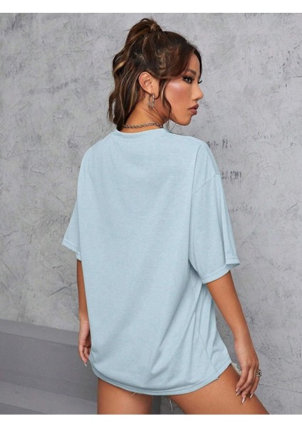 New York 1968 Baskılı Kadın Oversize Salas T-Shirt Boyfriend fiyatları