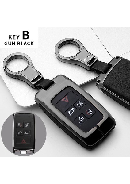 Anahtar B Tabanca Siyah Land Rover A9 Range Rover Sport Evoque Freelander 2 Jaguar Xe Xj Xjl Xf C-X16 V12 Gitar Için Çinko Alaşım Araba Anahtar Kılıfı Kapak Kabuk (Yurt Dışından)