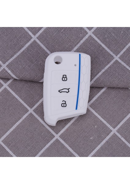 P Vw Volkswagen Golf 7 Mk7 Skoda Octavia A7 3 Düğmeli Araba Anahtarı Kılıfı Silikon Kapak - Anahtarlık Oto Aksesuarları Koruyucu Key Bag (Yurt Dışından)