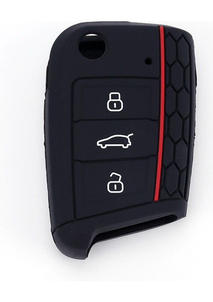 P Vw Volkswagen Golf 7 Mk7 Skoda Octavia A7 3 Düğmeli Araba Anahtarı Kılıfı Silikon Kapak - Anahtarlık Oto Aksesuarları Koruyucu Key Bag (Yurt Dışından) indirimleri