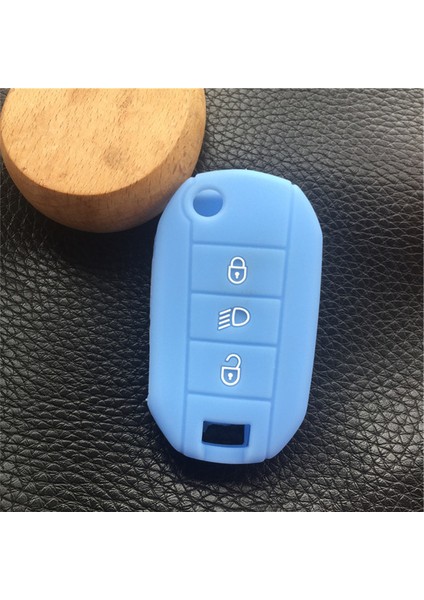 Açık Mavi Citroen C4L Cactus Xsara Peugeot Rcz Anahtar Için Silikon Araba Anahtar Kılıfı Kabuk Kapak (Yurt Dışından)