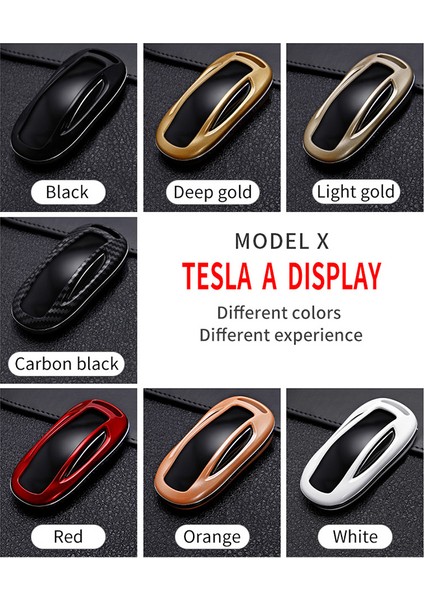 Derin Altın Yeni Abs Karbon Fiber Araba Uzaktan Anahtar Tam Kapak Kılıf Kabuk Tesla Model 3 Model S Model x Araba Akıllı Anahtar Aksesuar Tutucu Fob - (Yurt Dışından)