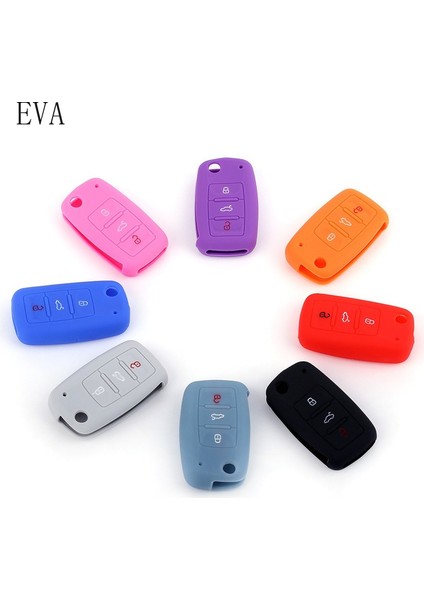 Pembe Volkswagen Vw Polo Tiguan Passat B5 B6 Golf Eos Scirocco Jetta Mk6 Octavia Için Koruyucu Silikon Uzaktan Araba Anahtar Kılıfı Kapak - E Ticaret (Yurt Dışından)