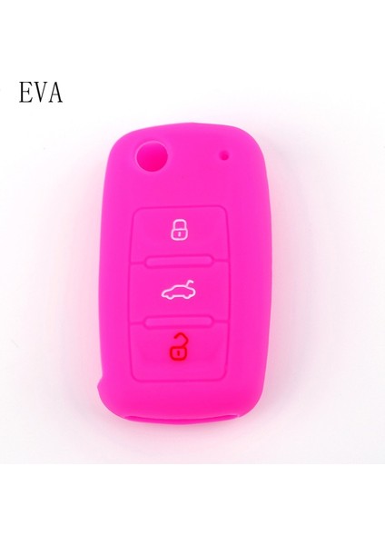 Pembe Volkswagen Vw Polo Tiguan Passat B5 B6 Golf Eos Scirocco Jetta Mk6 Octavia Için Koruyucu Silikon Uzaktan Araba Anahtar Kılıfı Kapak - E Ticaret (Yurt Dışından)