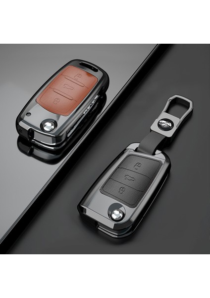 Gri Vw Volkswagen Polo Golf4 Mk7 Golf7 T5 Skoda Octavia A5 A7 Leon Ibiza Ateca Kodiaq Araba Aksesuarı Için Çinko Alaşımlı Anahtarlık Kılıfı (Yurt Dışından) modelleri