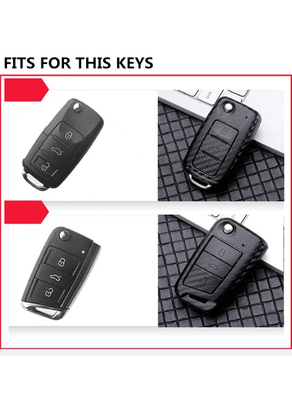 Mor Anahtarlık Vw Golf 7 Bora Polo Golf Passat Skoda Octavia A7 Fabia Seat Ibiza Leon Mk7 Araba Aksesuarları Için Karbon Fiber Anahtarlık Kılıfı (Yurt Dışından) modelleri