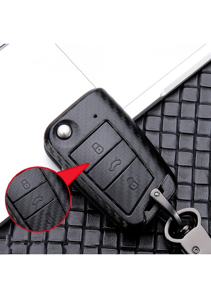 Mor Anahtarlık Vw Golf 7 Bora Polo Golf Passat Skoda Octavia A7 Fabia Seat Ibiza Leon Mk7 Araba Aksesuarları Için Karbon Fiber Anahtarlık Kılıfı (Yurt Dışından) indirimleri