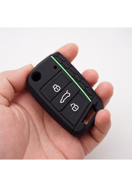 Açık Pembe Vw Golf 7 Mk7 3 Düğmeli Katlanabilir Uzaktan Kumanda Anahtar Kılıfı Için Silikon Kapak (Yurt Dışından)
