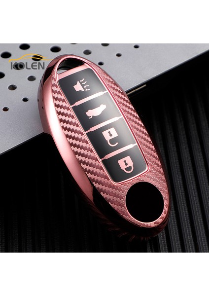 D Stili Pembe Nissan Qashqai Juke X-Trail Altima Rogue Murano Için Karbon Fiber Tpu Araba Akıllı Anahtar Kılıfı Kapak Infiniti FX35 QX60 Q50 Için (Yurt Dışından)