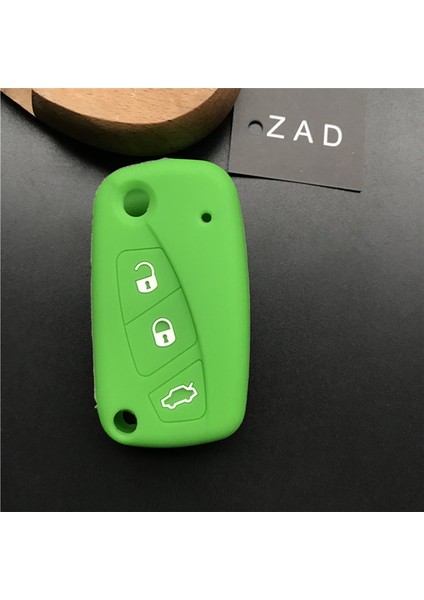 Yeşil Fıat Panda Stilo Punto Doblo Grande Brav Ducato Minibus 3 Düğmeli Araba Anahtar Kılıfı Kapağı Için Zad Silikon Anahtarlık Kılıfı (Yurt Dışından)