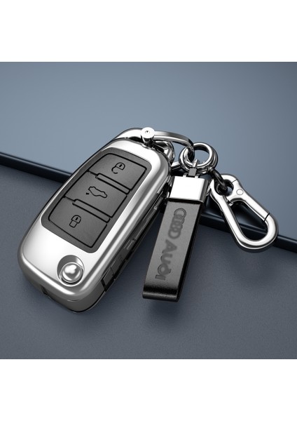 Mavi Audi A3 A4 Al 8p B6 B7 B8 C6 Rs3 Q3 Q7 Tt 8l 8V S3 Anahtarlık Araba Aksesuarı Için Çinko Alaşımlı Anahtar Kapak Koruyucu Kılıf (Yurt Dışından)
