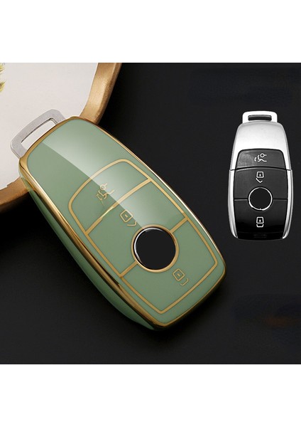 Matcha Yeşili 2022 Yeni Tpu Araba Anahtar Kılıfı Mercedes Benz Amg E Clalass W Halka Kapağı Araba Stil Aksesuarları (Yurt Dışından)