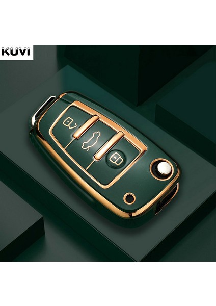Koyu Yeşil Yeni Tpu Araba Anahtar Kılıfı Kapak Kabuk Audi A1 Al A4 A5 B6 B7 A6 Af Q3 Q5 Q7 Tt Rs Tutucu Koruyucu Fob (Yurt Dışından)