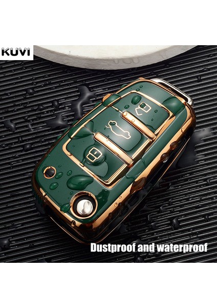 Koyu Yeşil Yeni Tpu Araba Anahtar Kılıfı Kapak Kabuk Audi A1 Al A4 A5 B6 B7 A6 Af Q3 Q5 Q7 Tt Rs Tutucu Koruyucu Fob (Yurt Dışından)