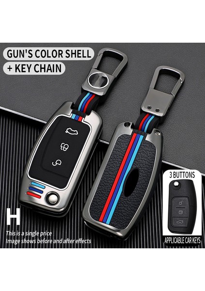 Gri Ford Fiesta Focus 2 Ecosport Kuga Escape Falcon B-Max C-Max Eco Sport Galaxy Için 3 Düğmeli Yeni Araba Uzaktan Kumanda Anahtar Kılıfı Örtüsü (Yurt Dışından)